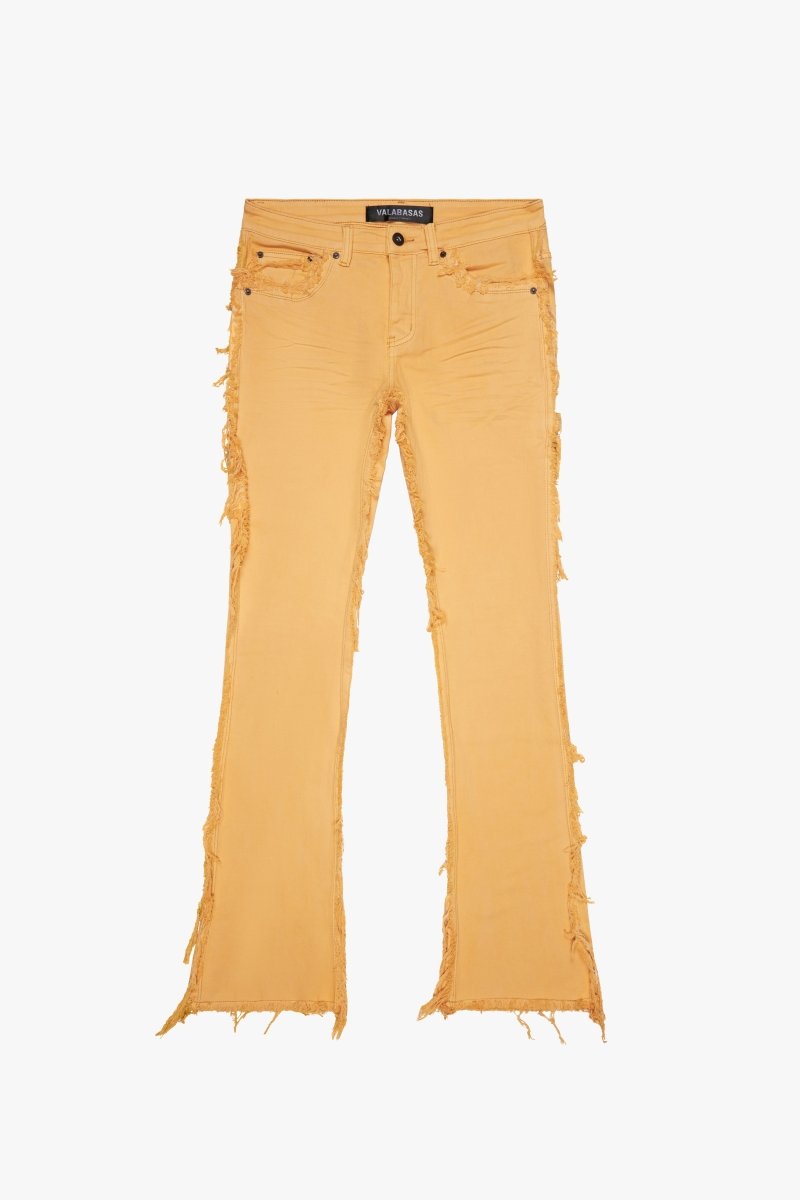 "SKYLINE" STACKED FLARE JEAN HONEY ORANGE