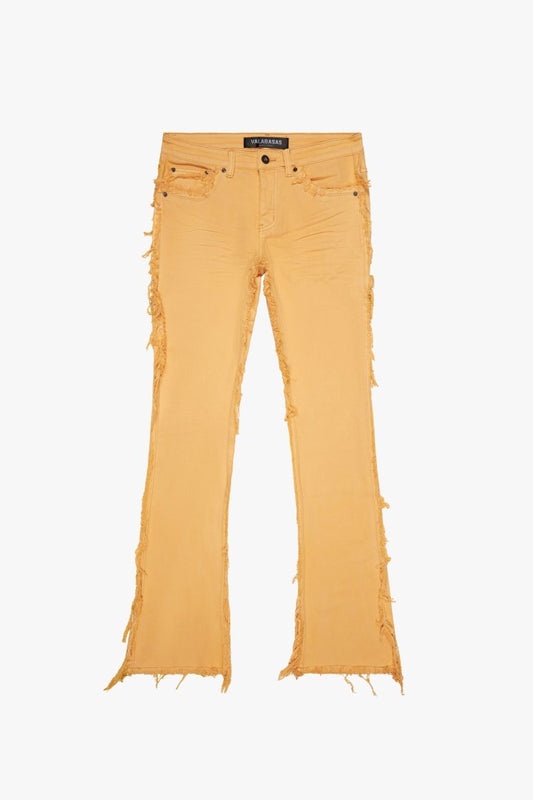 "SKYLINE" STACKED FLARE JEAN HONEY ORANGE