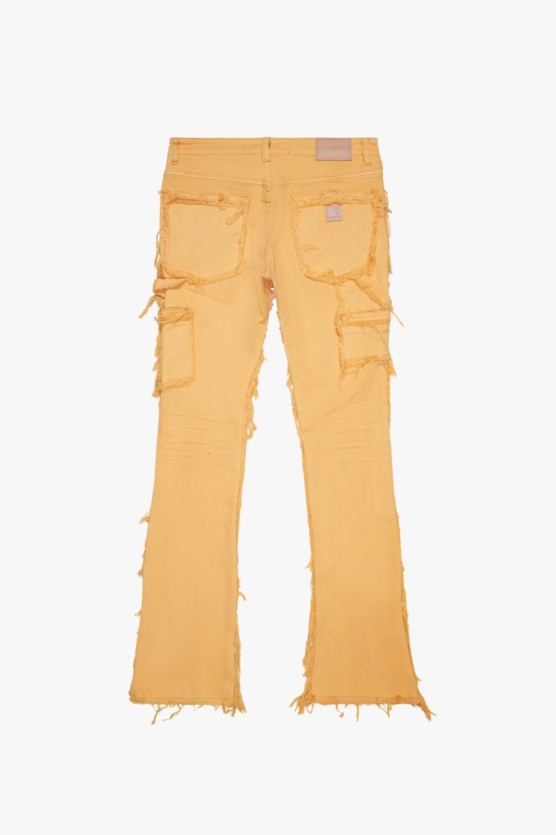 "SKYLINE" STACKED FLARE JEAN HONEY ORANGE