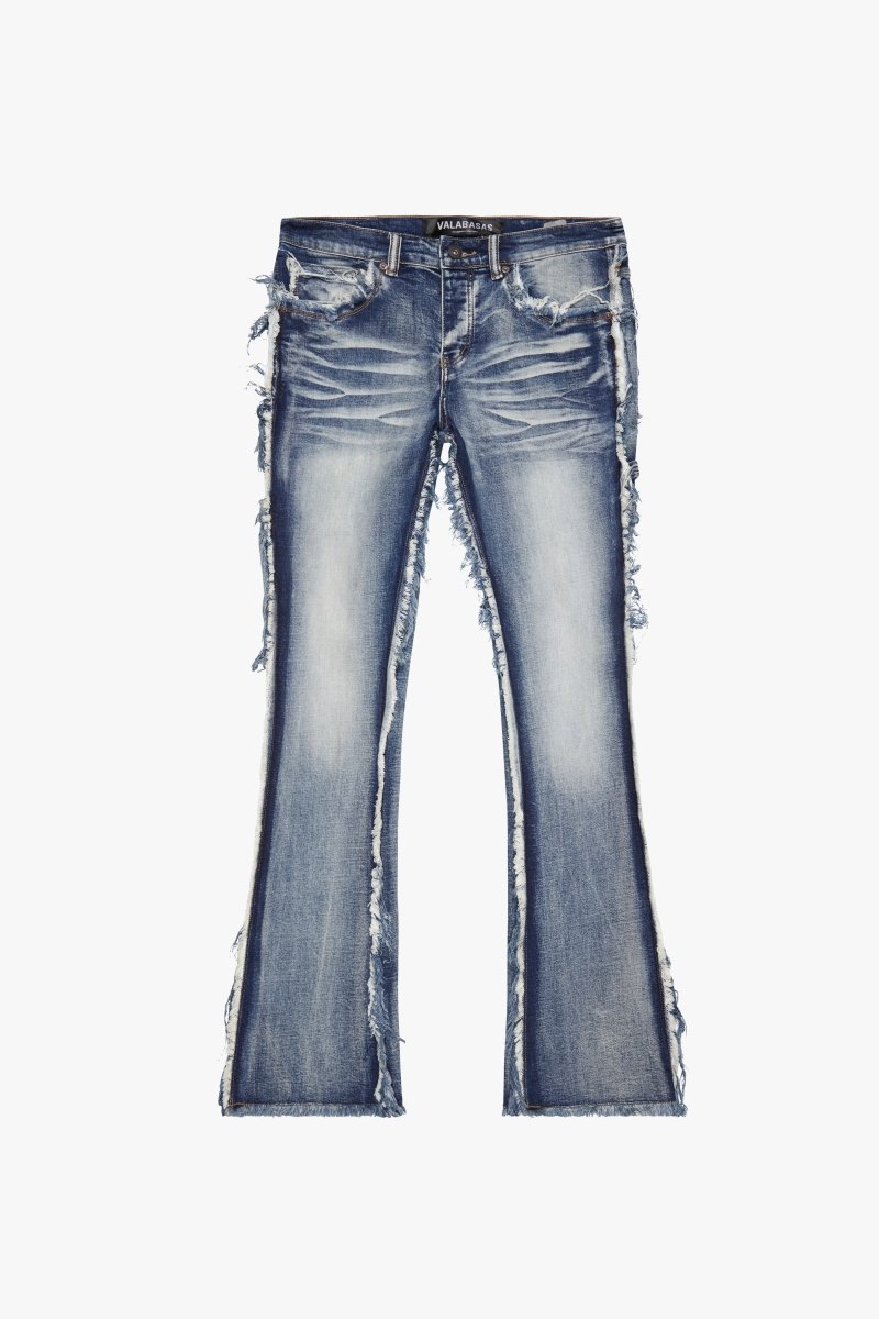 "SKYLINE" STACKED FLARE JEAN LT BLUE WASH