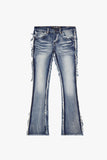 "SKYLINE" STACKED FLARE JEAN LT BLUE WASH