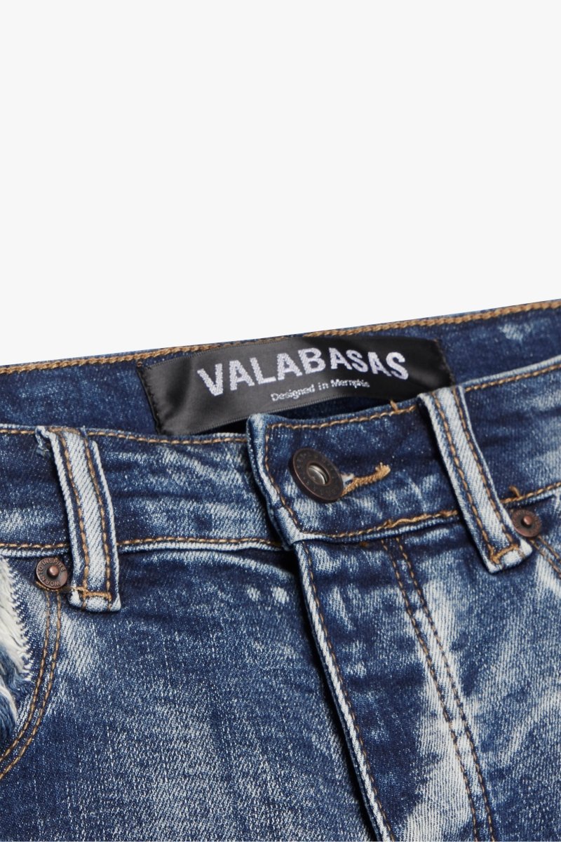 "SKYLINE" STACKED FLARE JEAN LT BLUE WASH