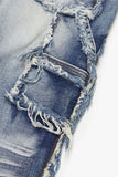 "SKYLINE" STACKED FLARE JEAN LT BLUE WASH