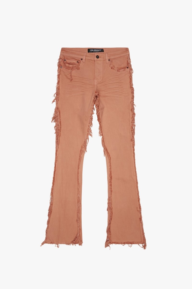 "SKYLINE" STACKED FLARE JEAN PEACH