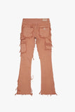 "SKYLINE" STACKED FLARE JEAN PEACH