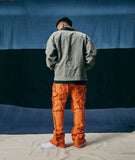 "SKYLINE" STACKED FLARE JEANS ORANGE