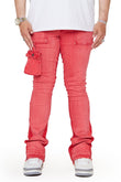 “SMOOTH”  STACKED FLARE JEAN PINK RED