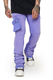 “SMOOTH” STACKED FLARE JEAN PURPLE-BLUE