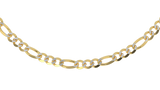Solid Gold Pave Figaro Chain