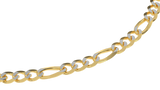 Solid Gold Pave Figaro Chain