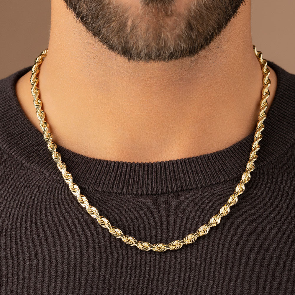 Solid Gold Rope Chain 6mm