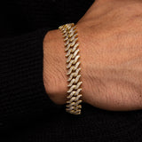 Diamond Spiked Laurel Cuban Bracelet