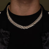 Spiked Laurel Diamond Cuban Chain