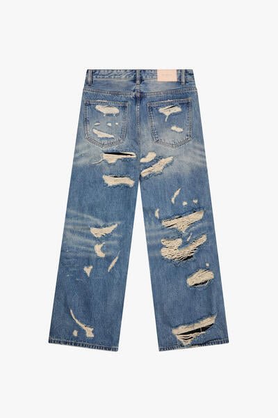 "SPLINTER" BAGGY DENIM JEAN BLUE WASH