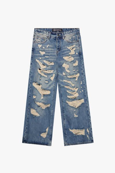 "SPLINTER" BAGGY DENIM JEAN BLUE WASH