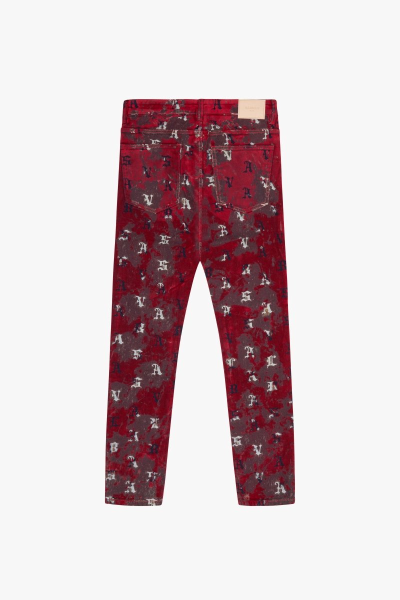 "SPROUT" SKINNY JEAN RED SUEDE