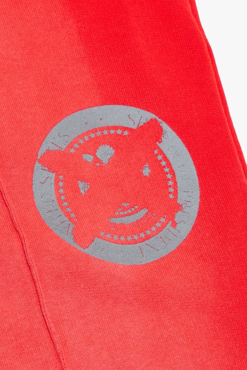 "STAMP" STRAIGHT PANT RED FRENCH TERRY