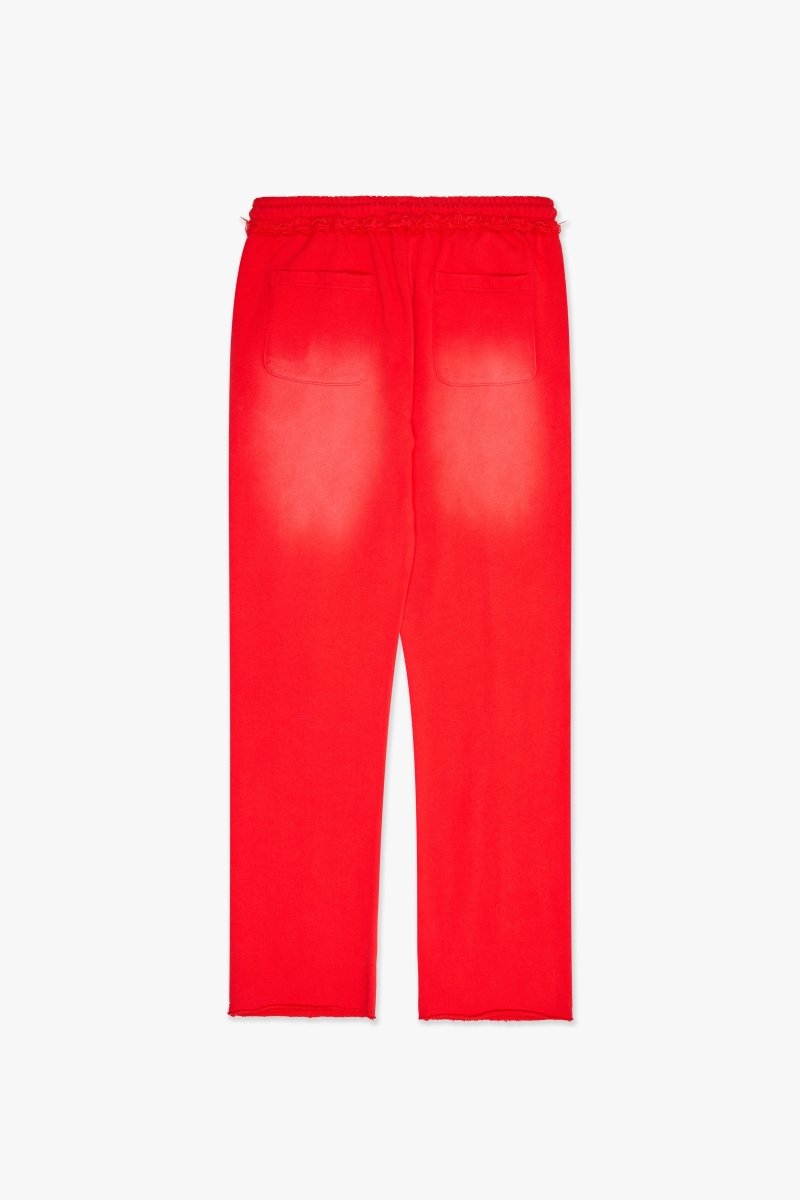 "STAMP" STRAIGHT PANT RED FRENCH TERRY