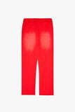 "STAMP" STRAIGHT PANT RED FRENCH TERRY