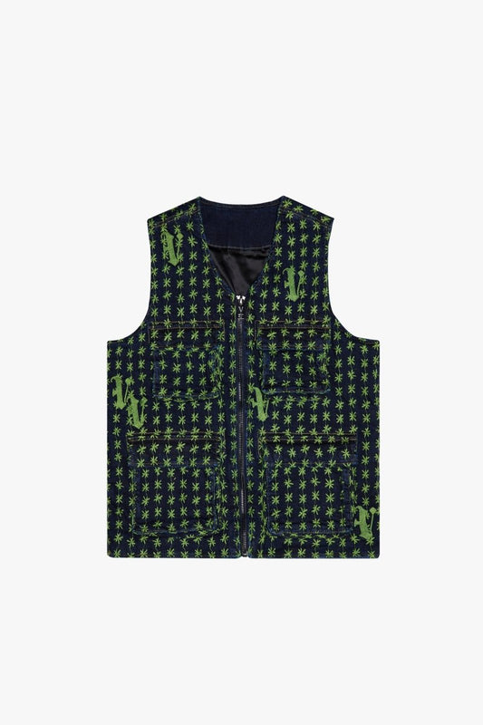 "STARLET" VEST INDIGO/GREEN