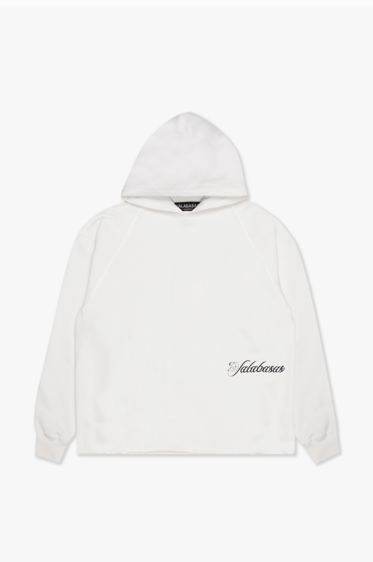 "STEEL" CROPPED HOODIE WHITE