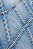“STREAK” STACKED FLARE DENIM LIGHT BLUE WASH