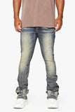 "STREAMLINE" STACKED FLARE JEAN DK VINTAGE WASHED