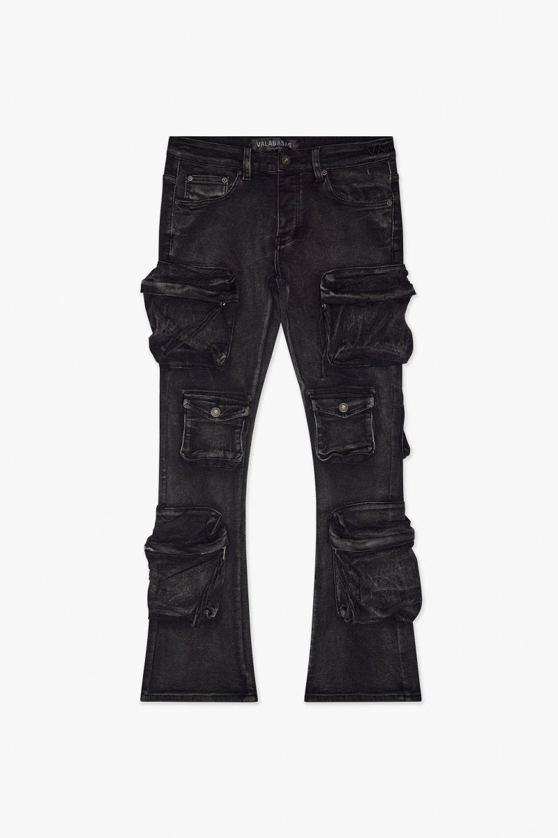 Strike Stacked Flare Jean Black Washed