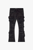 Strike Stacked Flare Jean Black Washed