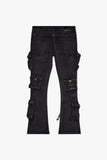 Strike Stacked Flare Jean Black Washed