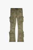 Strike Stacked Flare Jean Green Washed