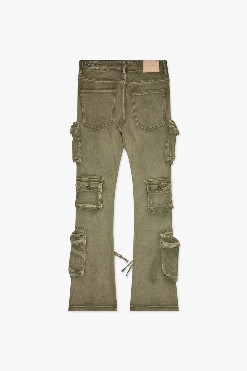 Strike Stacked Flare Jean Green Washed