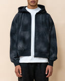 EPTM Sun Faded Cropped Zip Up Hoodie - Black