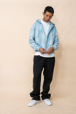 EPTM Sun Faded Cropped Zip Up Hoodie - Sky Blue