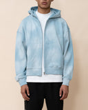 EPTM Sun Faded Cropped Zip Up Hoodie - Sky Blue