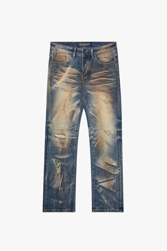 "SUNWASHED" STRAIGHT JEAN VINTAGE BLUE