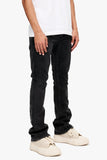 Tagged Stacked Flare Jean Black Washed