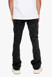 Tagged Stacked Flare Jean Black Washed