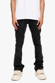 Tagged Stacked Flare Jean Black Washed