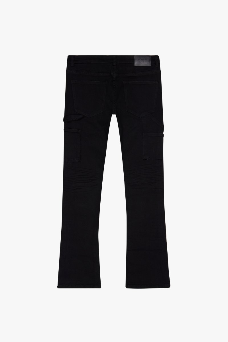 "TATTERED" STRAIGHT JEAN BLACK
