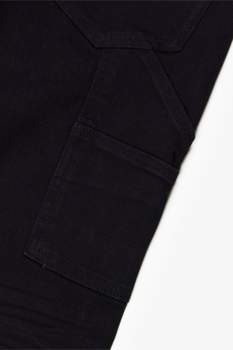 "TATTERED" STRAIGHT JEAN BLACK