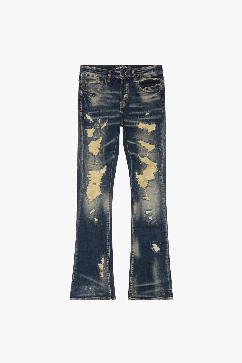 Team Aztech Stacked Flare Vintage Dark Blue