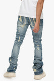 Tearaway Stacked Flare Jean Dark Blue Wash