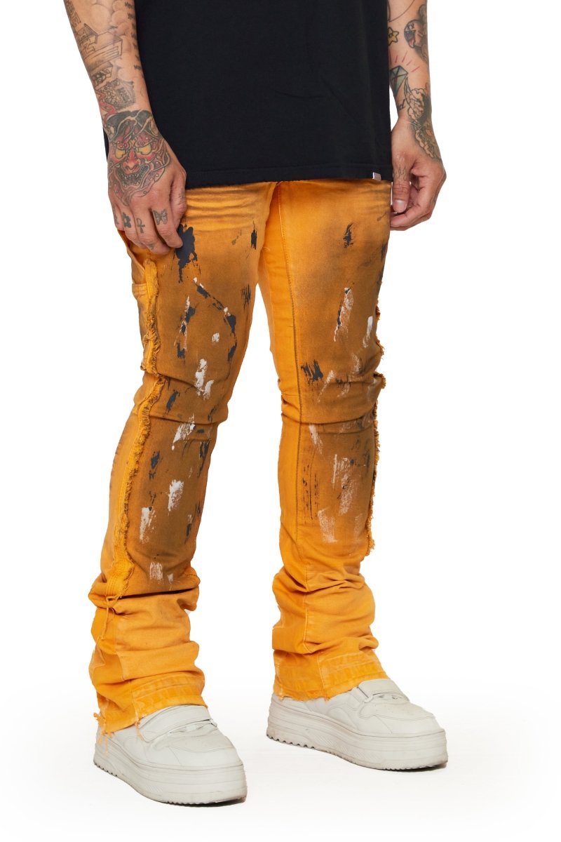 “TENACITY" STACKED FLARE JEAN ORANGE