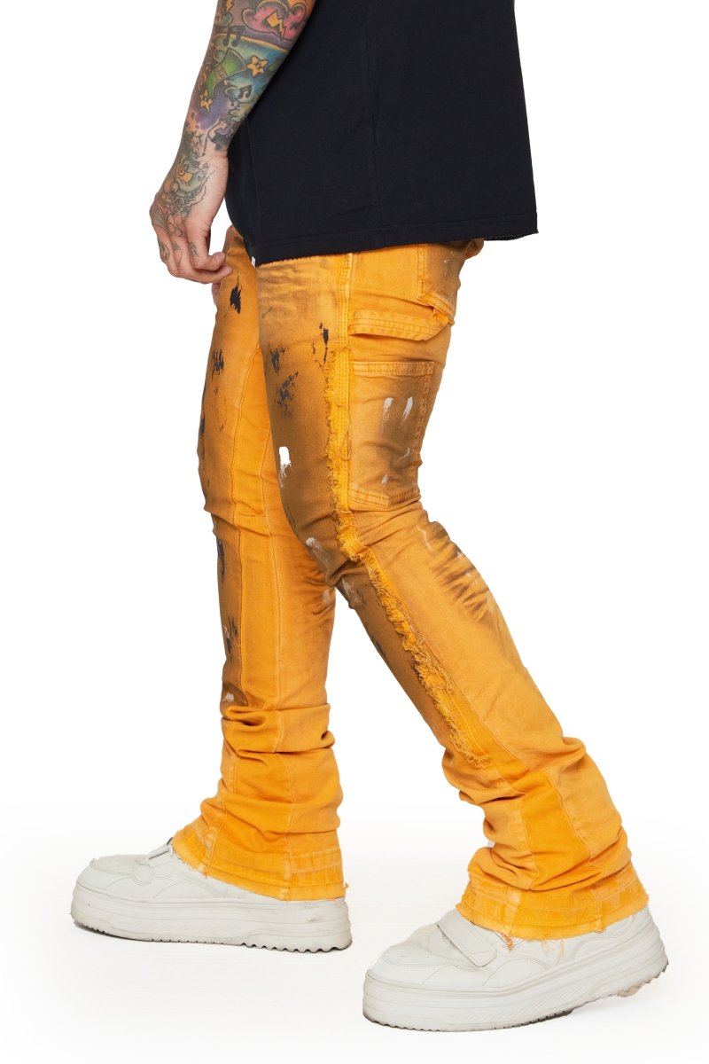 “TENACITY" STACKED FLARE JEAN ORANGE
