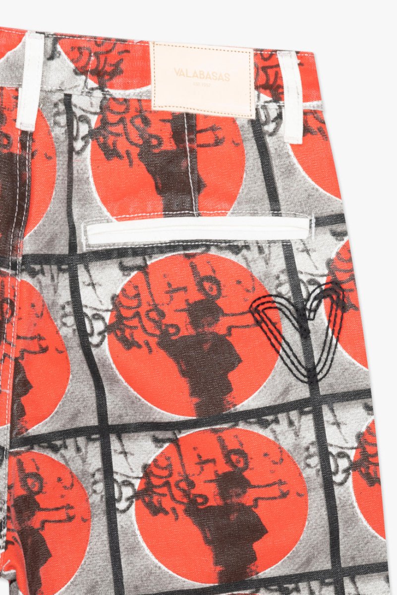 "THAHAB" STRAIGHT PANT BLACK MULTI