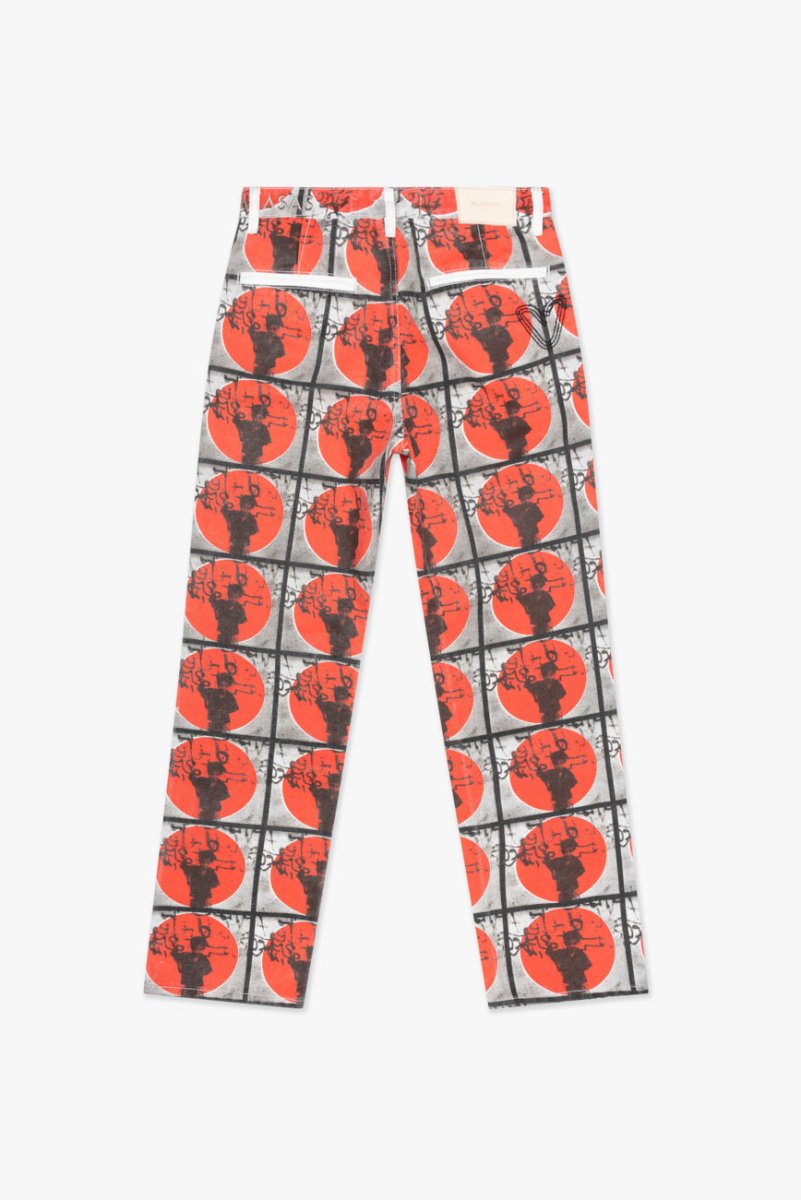 "THAHAB" STRAIGHT PANT BLACK MULTI