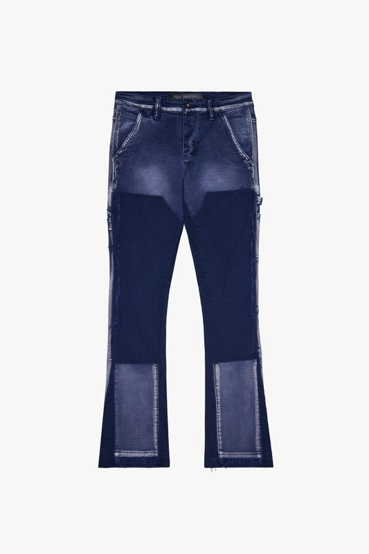 "THE CARPENTER” STACKED FLARE JEAN BLUE