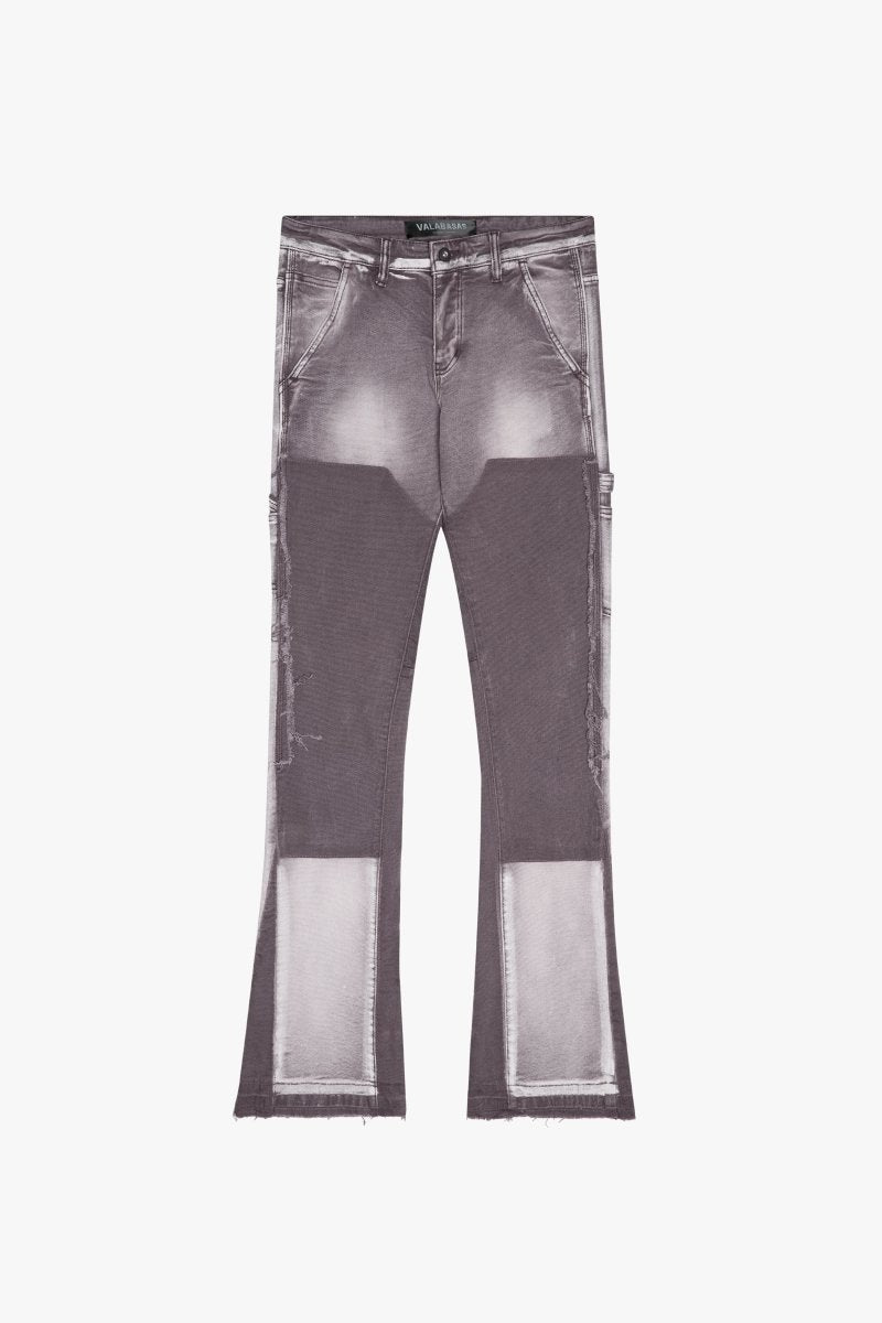 "THE CARPENTER” STACKED FLARE JEAN VINTAGE OLIVE