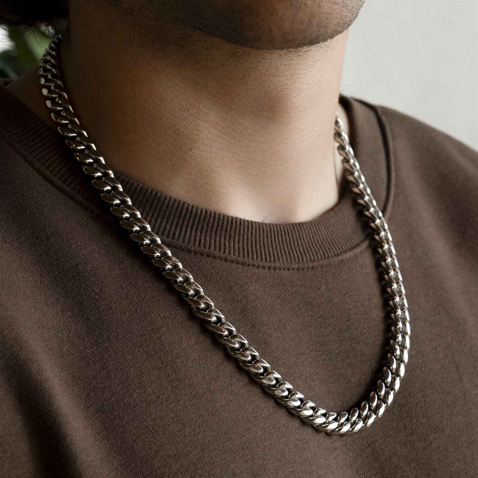 Cuban Link Chain White Gold 10mm